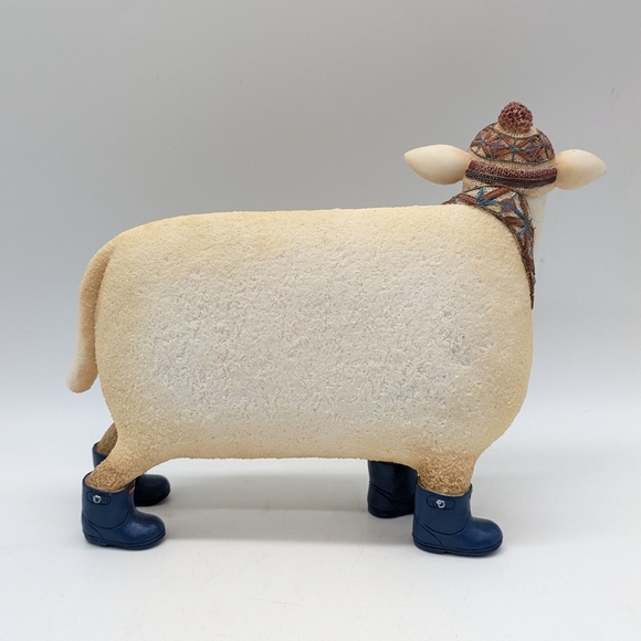 Vintage Enesco Jock Ewe And Me Resin Winter Hat & Scarf Sheep Figure - Picture 3 of 10